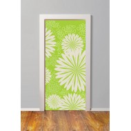 Αυτοκόλλητο πόρτας - Λευκά άνθη