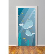 Αυτοκόλλητο πόρτας - Φάλαινες