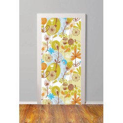 Αυτοκόλλητο πόρτας - Φλοράλ μοτίβο