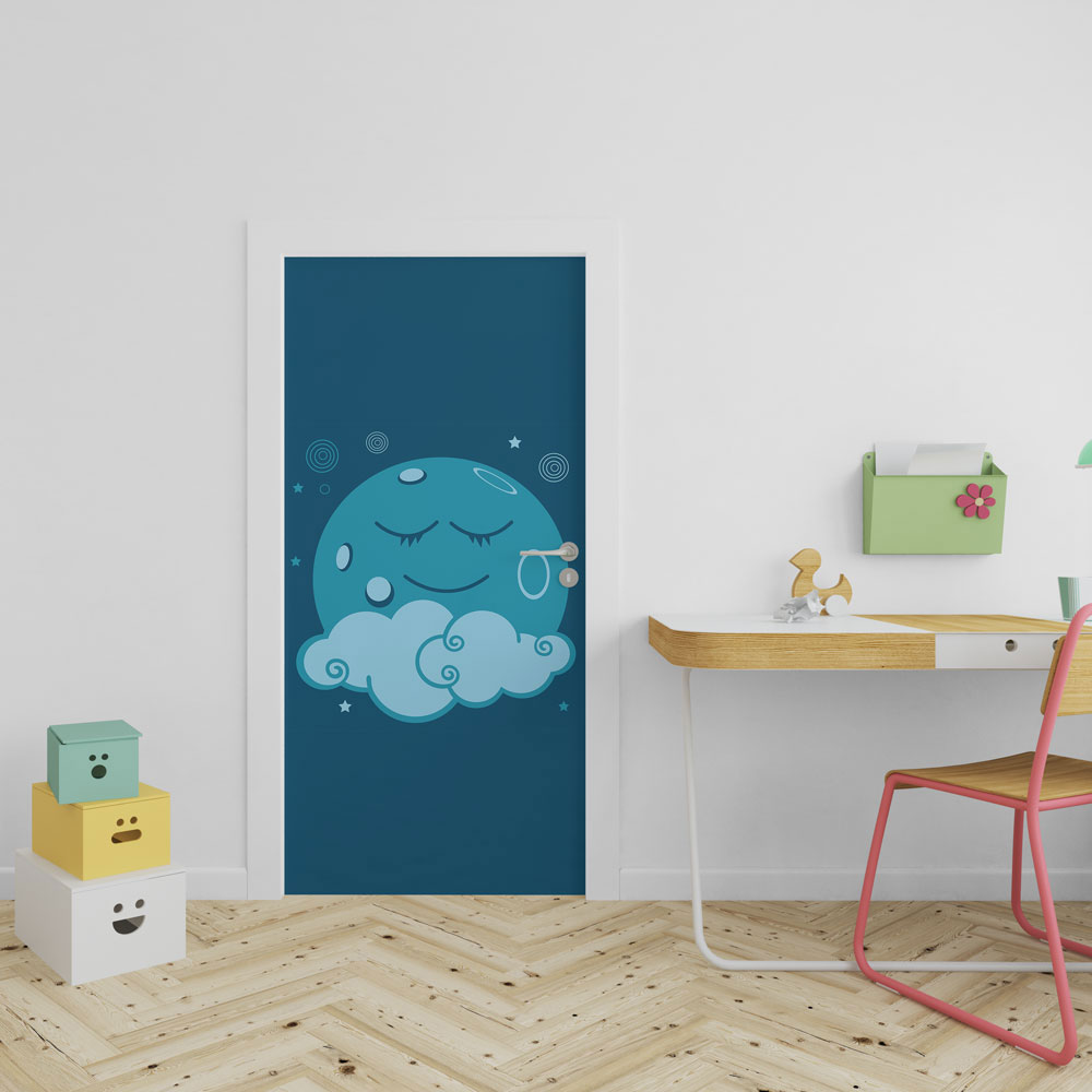 Αυτοκόλλητο πόρτας - Κοιμισμένο Φεγγαράκι