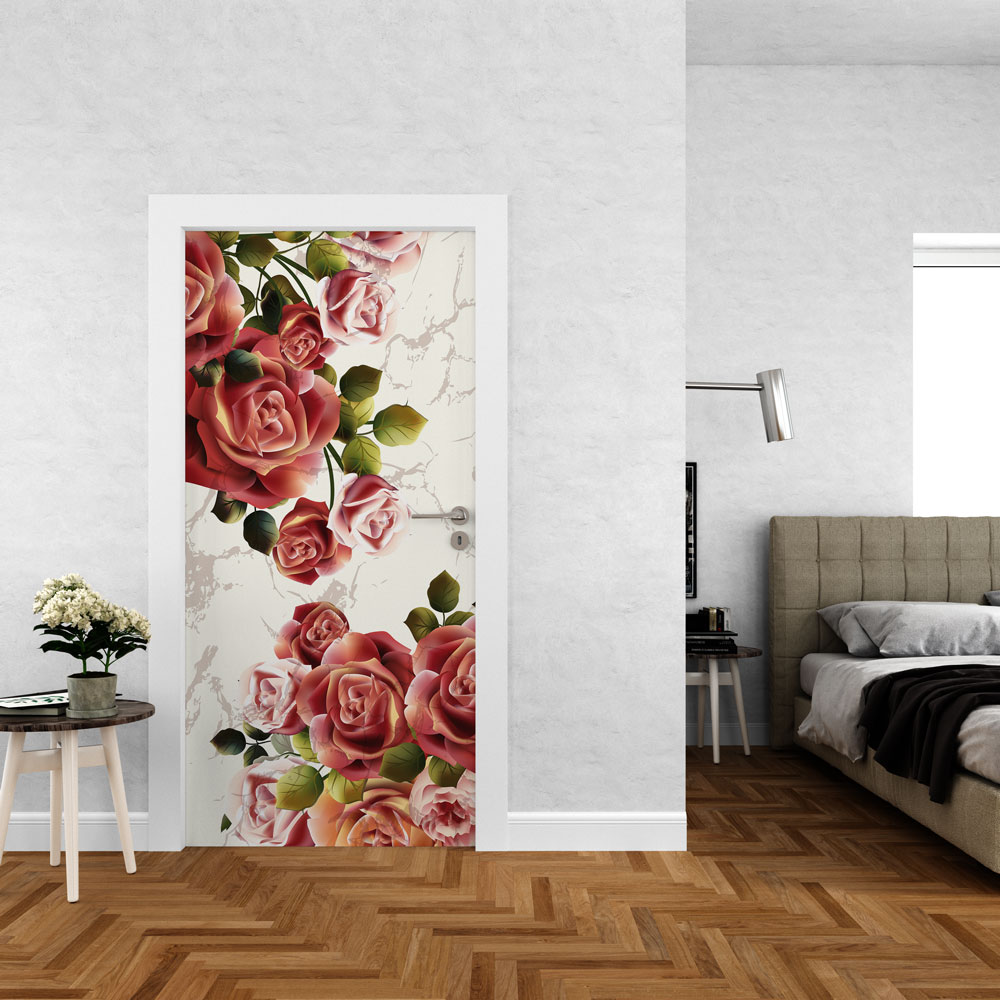 Αυτοκόλλητο πόρτας - Τριαντάφυλλα