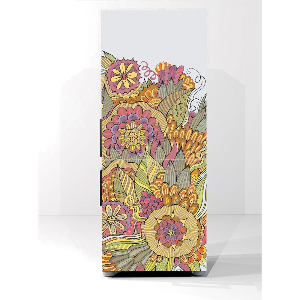 Αυτοκόλλητο ψυγείου - Vintage flowers 2