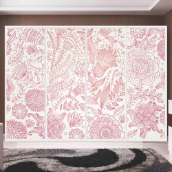 Αυτοκόλλητο ντουλάπας - Καλλιτεχνικά άνθη