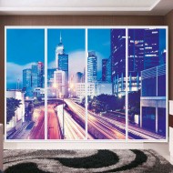 Αυτοκόλλητο ντουλάπας - Νύχτα στην Πόλη