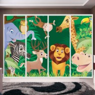 Αυτοκόλλητο ντουλάπας - Cartoon animals