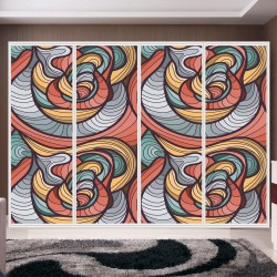 Αυτοκόλλητο ντουλάπας - Χρωματιστά σχέδια