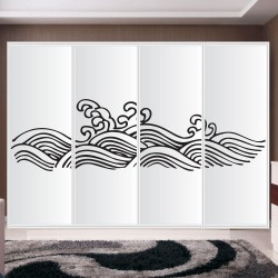 Αυτοκόλλητο ντουλάπας - Κύματα