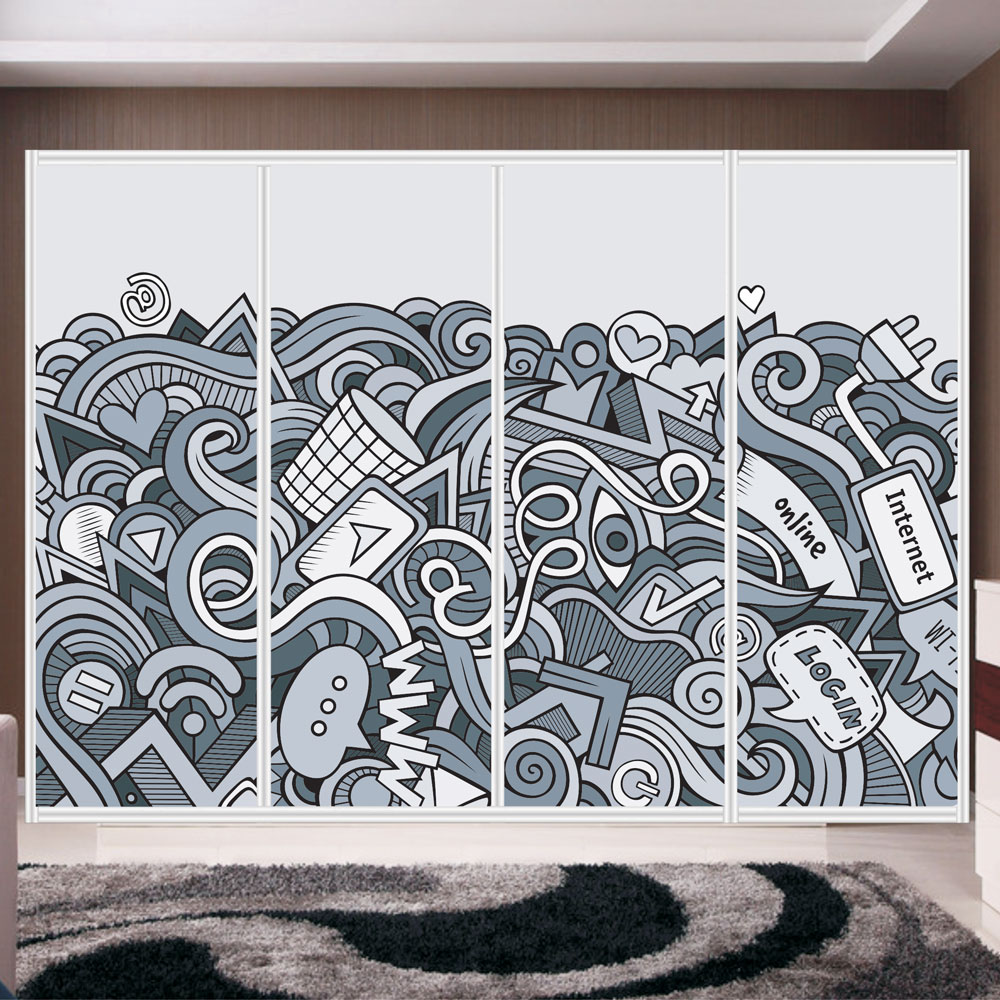 Αυτοκόλλητο ντουλάπας - Abstract network 2