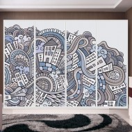 Αυτοκόλλητο ντουλάπας - Abstract city