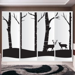 Αυτοκόλλητο ντουλάπας - Δάσος