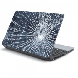 Αυτοκόλλητο Laptop - Cracked glass