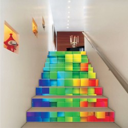 Αυτοκόλλητο σκάλας - Χρωματιστοί κύβοι