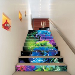 Αυτοκόλλητο σκάλας - Abstract flowers