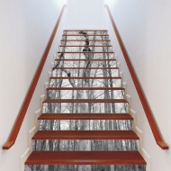 Αυτοκόλλητο σκάλας - Δέντρα ασπρόμαυρο