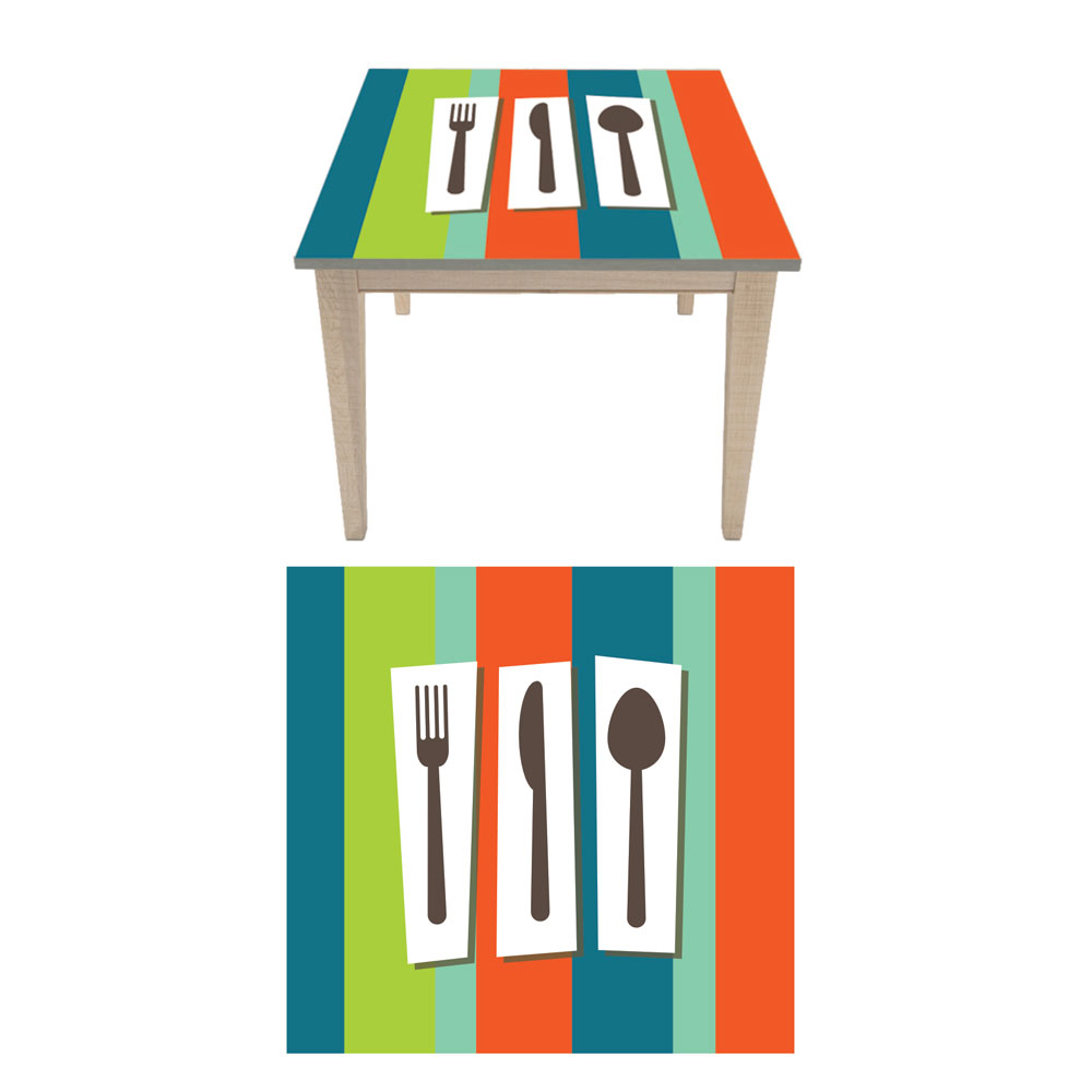 Αυτοκόλλητο τραπεζιού - Μαχαιροπίρουνα 2