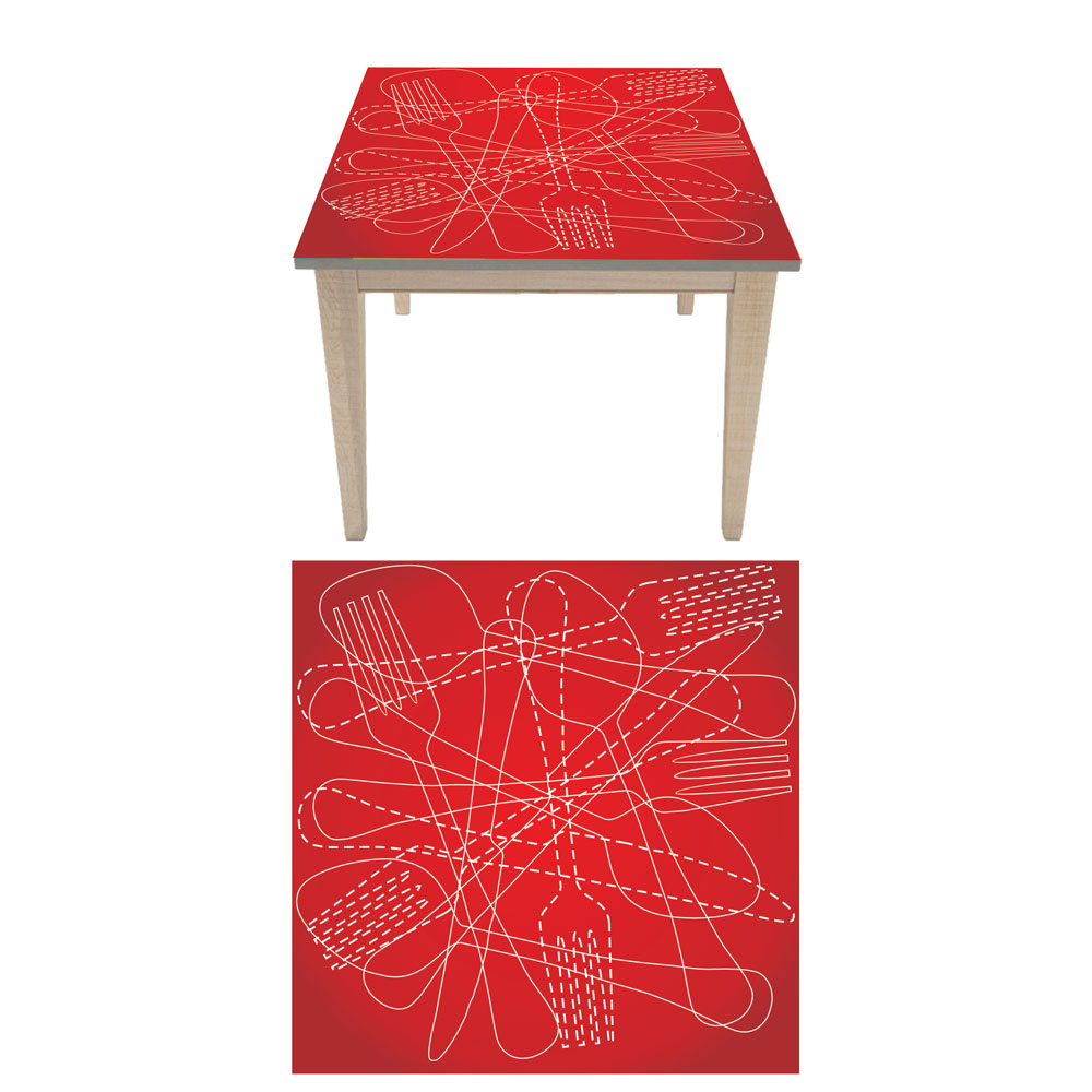 Αυτοκόλλητο τραπεζιού - Μαχαιροπίρουνα 4