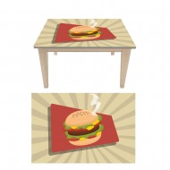 Αυτοκόλλητο τραπεζιού - Burger 2
