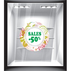 Αυτοκόλλητο βιτρίνας - Άνοιξη - Εκπτώσεις