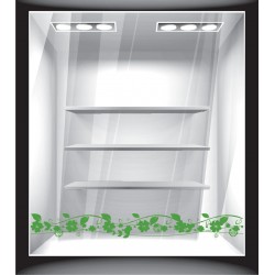 Αυτοκόλλητο βιτρίνας - Άνοιξη - Πράσινα άνθη