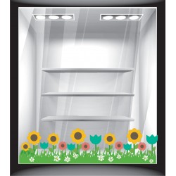 Αυτοκόλλητο βιτρίνας - Άνοιξη - Λουλούδια