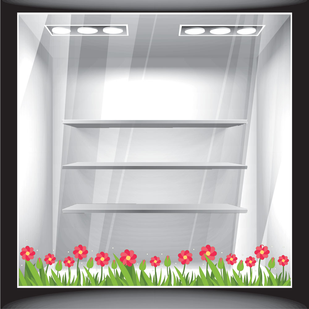 Αυτοκόλλητο βιτρίνας - Ανοιξιάτικο - Μπορντούρα 01