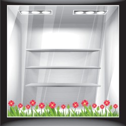 Αυτοκόλλητο βιτρίνας - Ανοιξιάτικο - Μπορντούρα 01