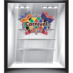 Αυτοκόλλητο βιτρίνας - Αποκριάτικα - Happy Carnival