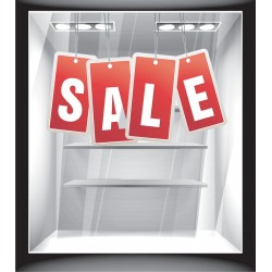 Αυτοκόλλητο εκπτώσεων - Sale ορθογώνια