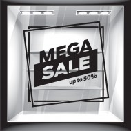 Αυτοκόλλητο Εκπτώσεων - Mega Sale