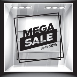 Αυτοκόλλητο Εκπτώσεων - Mega Sale