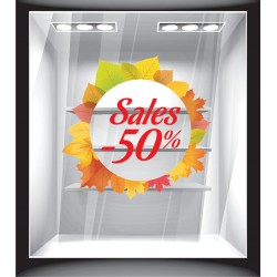 Αυτοκόλλητο βιτρίνας - Φθινόπωρο - Εκπτώσεις 3