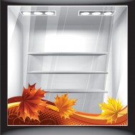 Αυτοκόλλητο βιτρίνας - Φθινόπωρο - Μπορντούρα Φύλλα