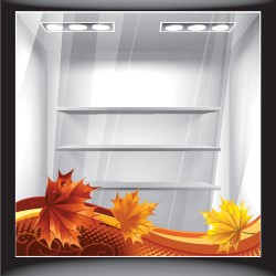 Αυτοκόλλητο βιτρίνας - Φθινόπωρο - Μπορντούρα Φύλλα
