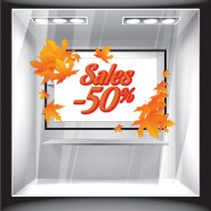 Αυτοκόλλητο βιτρίνας - Φθινόπωρο - Sales