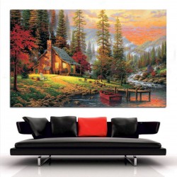Πίνακας σε καμβά - Σπίτι στο δάσος