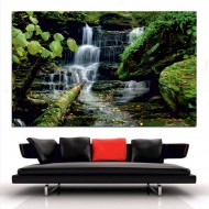 Πίνακας σε καμβά - Καταρράκτης και δέντρα