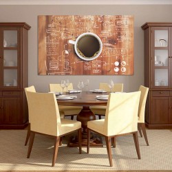 Πίνακας σε καμβά - Καφές και εργασία