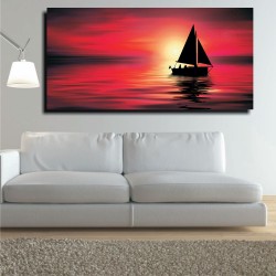 Πίνακας σε Καμβά - Βαρκάδα το Δειλινό