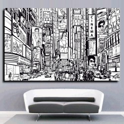 Πίνακας σε Καμβά - New York City Black & White 01