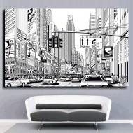 Πίνακας σε Καμβά - New York City Black & White 02