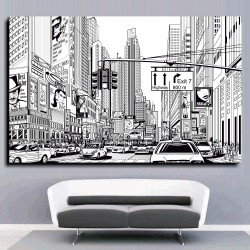 Πίνακας σε Καμβά - New York City Black & White 02