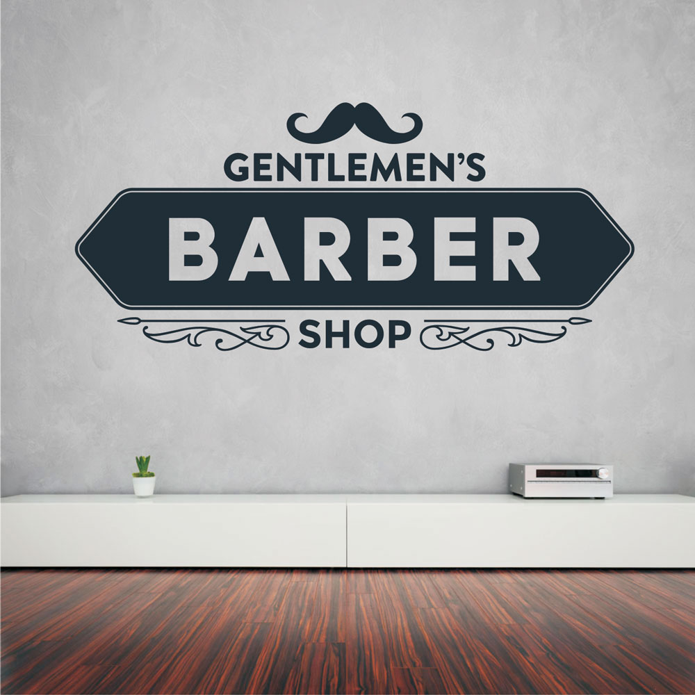 Αυτοκόλλητο τοίχου - Gentlemen's Barber Shop 01