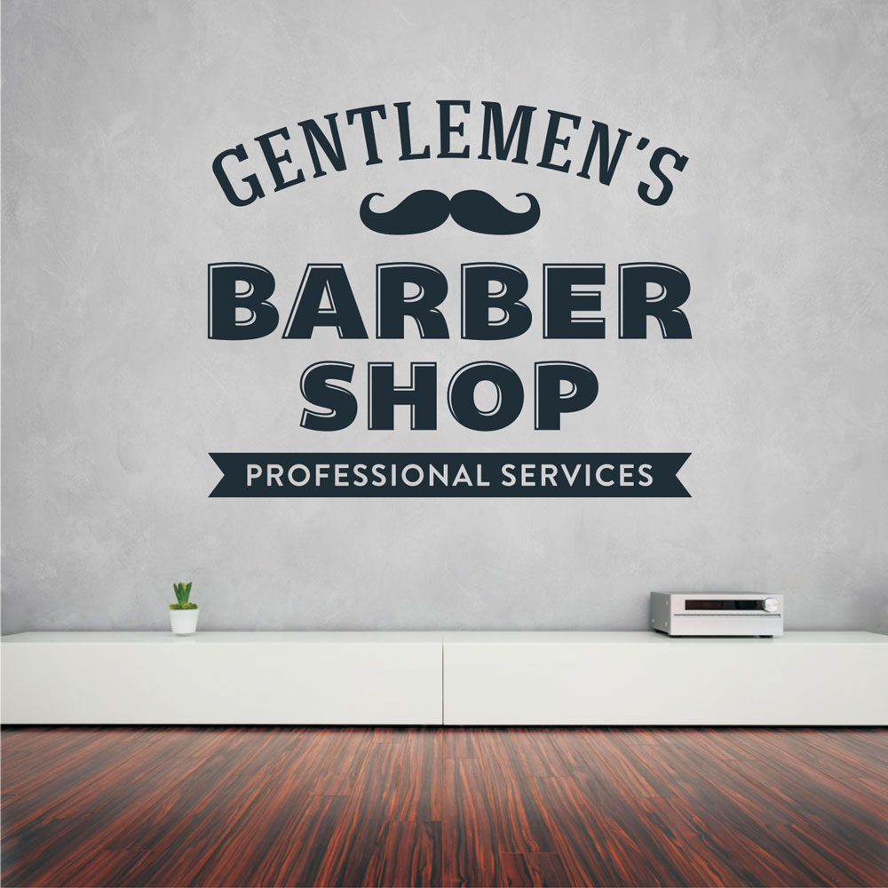 Αυτοκόλλητο τοίχου - Gentlemen's Barber Shop 03