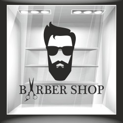 Αυτοκόλλητο βιτρίνας - Barber Shop 9