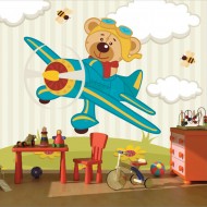 Αυτοκόλλητη ταπετσαρία - Ιπτάμενο αρκουδάκι