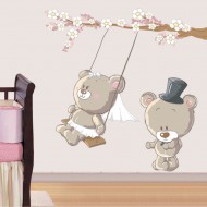 Αυτοκόλλητο τοίχου - Παιχνιδιάρικα αρκουδάκια