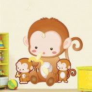 Αυτοκόλλητο τοίχου - Μαϊμουδάκια