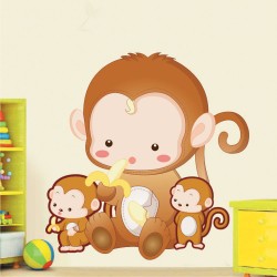 Αυτοκόλλητο τοίχου - Μαϊμουδάκια