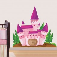 Αυτοκόλλητο τοίχου - Ροζ κάστρο