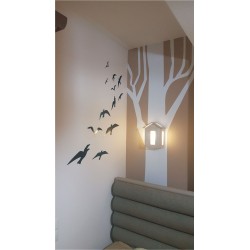 Παιδικό αυτοκόλλητο - Δέντρο και πουλιά